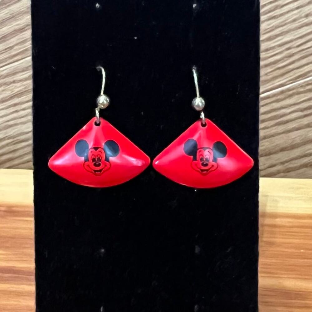 Vintage Walt Disney Productions Original Red Mickey Mouse Earrings Pierced